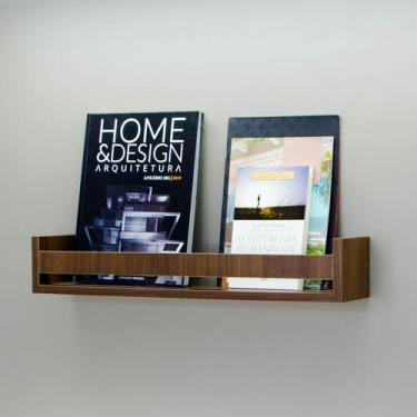 Imagem de Prateleira MDF marrom em U multiuso com Apoio decoração 60cm - Norte D