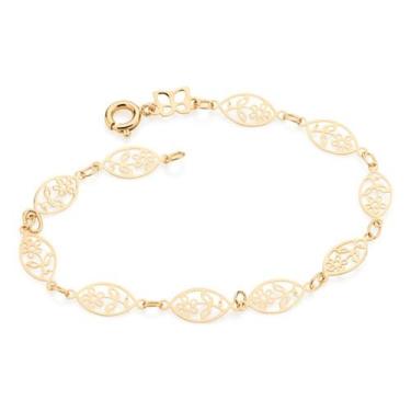 Imagem de Pulseira Infantil Formada Por Elos Oval Com 551234 - ROMMANEL, Branco,