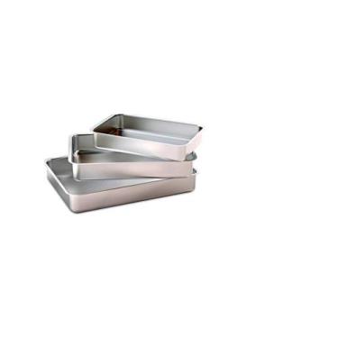 Imagem de Kit De 3 Assadeira Tabuleiro Retangular Forma Padrão Alumínio Polido T