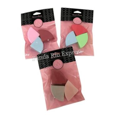 Imagem de Kit 3 Esponjas Faciais De Maquiagem Triangular Base Corretivo Diversas