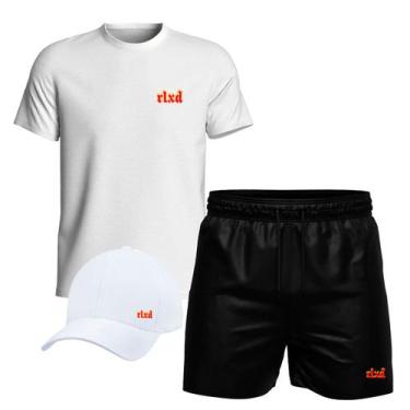 Imagem de Conjunto Masculino Camiseta Algodão Short Tactel E Boné RLXD - Relaxad