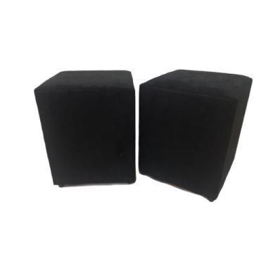 Imagem de Kit com 2 Puffs quadrados 35x35x45cm em Suede Várias Cores - Fabricaçã