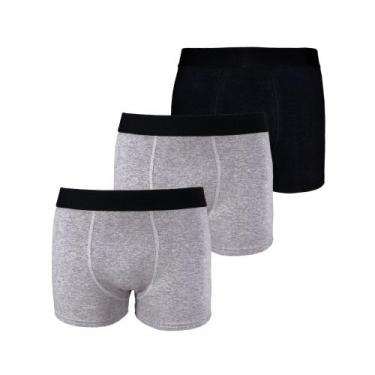 Imagem de Kit com 3 Cuecas Boxer Box Try Basics Algodão Cotton Lisa Básica Casua