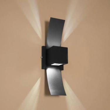 Imagem de Kit 4 Arandelas Led Box Externa Aluminio Bh05 Preta + Lampadas Led Bra