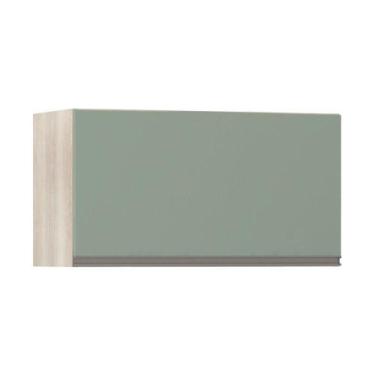 Imagem de Armário Basculante 70cm 1 Porta Luci Legno Crema C/Verde - LUCIANE MÓV