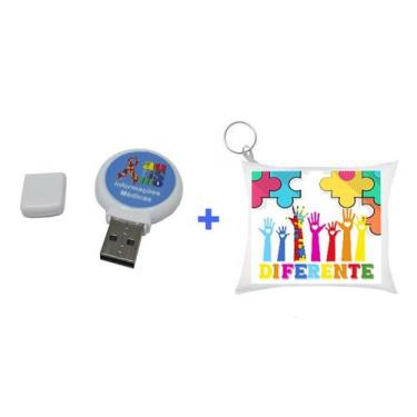 Imagem de Pendrive TEA Autista + Chaveiro 4GB - Coleção Tea & Amor