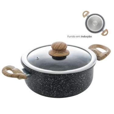 Imagem de Panela Caçarola Antiaderente Cerâmica 20cm Cooktop Fogão Indução Wolff