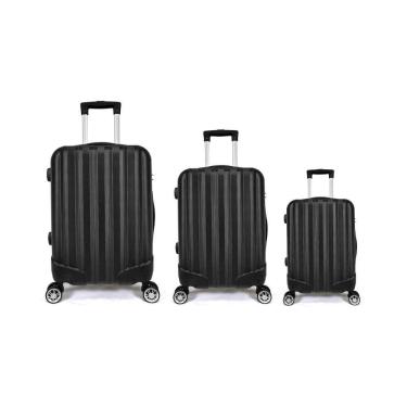 Imagem de Kit Mala de Viagem abs 3 peças Adventure Fortt Preta - KMV01-PT

