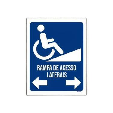 Imagem de Placa Sinalização Rampa De Acesso Laterais 18x23cm 10un