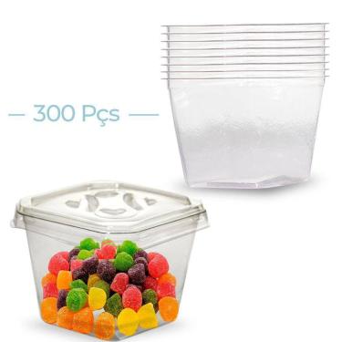 Imagem de Embalagem Descartável Quadrada Bolo Sobremesa 250Ml C/300
