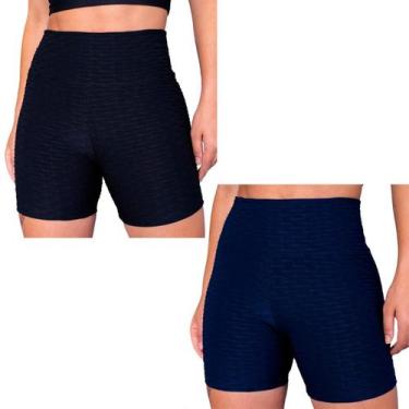 Imagem de Kit 2 Shorts Bolha Feminino Academia Suplex Básico Fitness - Donna Mar