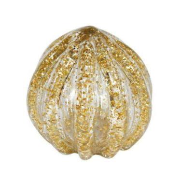 Imagem de Enfeite Pinha Murano Italiano Rico Pó de Ouro Luxo - LUXdécor