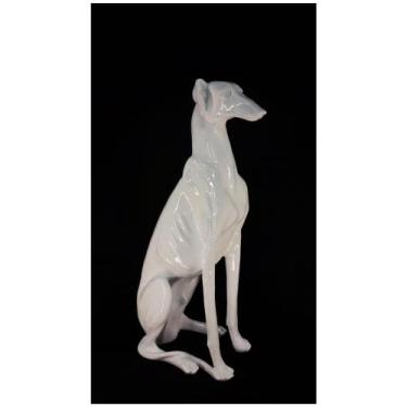Imagem de Escultura Cachorro Doberman sentado Porcelana Branca Formosa - LUXdéco