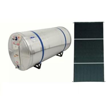 Imagem de Kit Aquecedor Solar Com Boiler 200 Litros com 1 placa 2x1m em cobre De