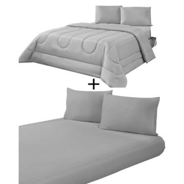 Imagem de Edredom King Size Dupla Face + Kit Jogo De Lençol 3 Peças - Florenza E