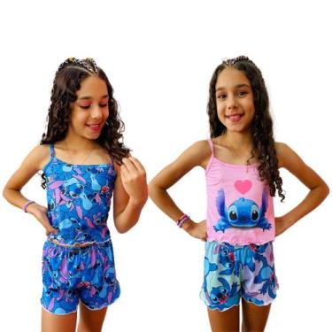 Imagem de Kit 2 Pijamas Infantil Roupa de Dormir Stitch Meninas  - Isysser, 4
