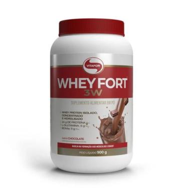 Imagem de Whey Fort 3W Vitafor Chocolate 900g, Chocolate, 900g