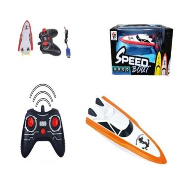 Imagem de Barco lancha controle remoto carrinho aquatico brnquedo agua multifunc