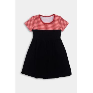 Imagem de Vestido Infantil Xadrez Vermelho e Preto - Destak, 4