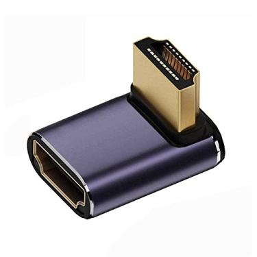 Imagem de NFHK HDMI macho para HDMI 2.1 fêmea vertical 90 graus para cima perfil baixo UHD adaptador de extensão compatível com HDTV 8K 60hz