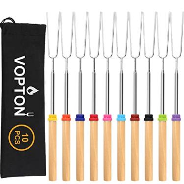 Imagem de 10 Pcs Marshmallow Roasting Sticks for Fire Pit Long 32Inch, Smores Sticks Skewers, Smores Kit for Fire Pit, Premium Telescoping Hot Dog Roasting Sticks for Campfire Accessories Outside Camping VOPTON