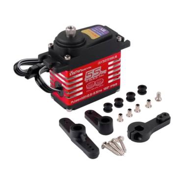 Imagem de DIYmall GX3255BLS Digital Servo 7.4V 55KG High Torque Full Metal Helical Gear Brushless Motor IP68 RC Robotic Servo for 1/8 1/10 Cars (180°)