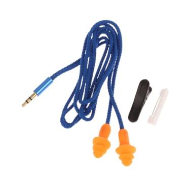 Imagem de predolo Earplug fone de ouvido plugue de ouvido fones de ouvido macio com som claro trabalho fones de ouvido 3.5mm para viajar crianças e adultos, Azul 70cm