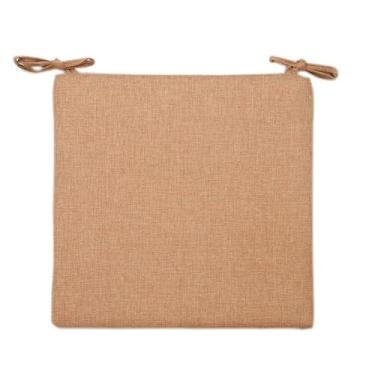 Imagem de KUGGKKTP Almofadas de cadeira de linho, almofada antiderrapante de espuma viscoelástica com laços, almofada de assento macia e confortável para decoração de cadeiras de jantar