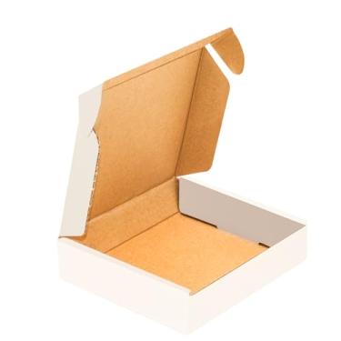 Imagem de YUNSY-BOX 50 pacotes de caixa de transporte pequena, 4x4x1'', mala postal ondulada, caixa de papelão, branca, para pequenas empresas