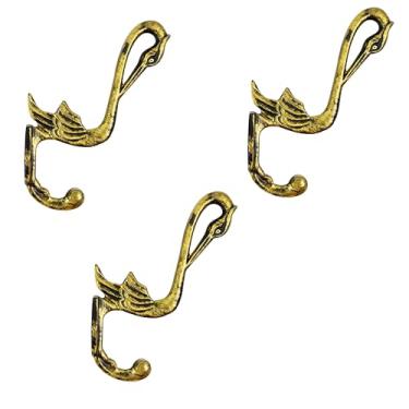 Imagem de AYZCORP Conjunto de 3 ganchos de ferro fundido em forma de pelicano para decoração de arte de parede - cabides em forma de pelicano e porta-chaves - cabide de roupas e mochila - ganchos para casaco,
