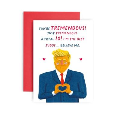 Imagem de Huxters Cartão de Dia dos Namorados de Aniversário - You're Tremendous Just Tremendous Believe Me - Presente romântico engraçado para marido, esposa, namorado, namorada, perfeito para amor ou