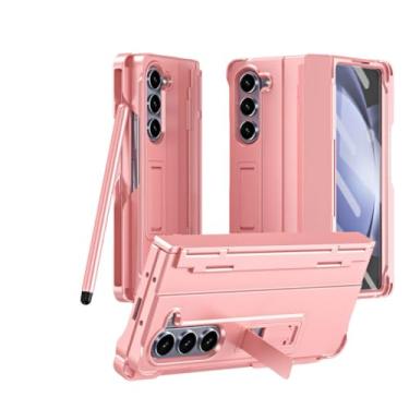 Imagem de Capas Protetoras Multicoloridas para Samsung Zfold 6, com Suporte Mesa e Spen, Preto, Violeta, Branco, Rosa, Azul, Verde (Rosa)