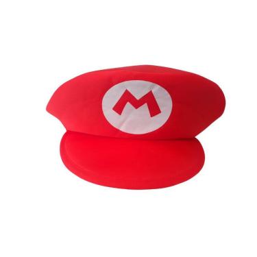 Imagem de Boina Super Mário Bross Fantasia Cosplay Vermelha