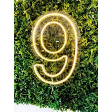 Imagem de Luminoso Numero Neon Led 50 Cm Festa De 0 A 9 - CNC Sorocaba, Numero 9