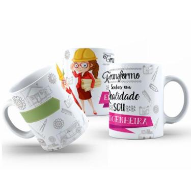 Imagem de Caneca de Cerâmica Branca 325ml com Estampa de Profissões - Mecolour, 