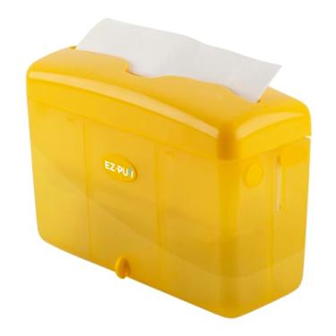 Imagem de EZbrnd Dispensador de toalha de mão SLIMFOLD de bancada para cozinha/banheiro/escritório/trailer/airbnb, suporte de toalha de hóspedes, amarelo Sunburst