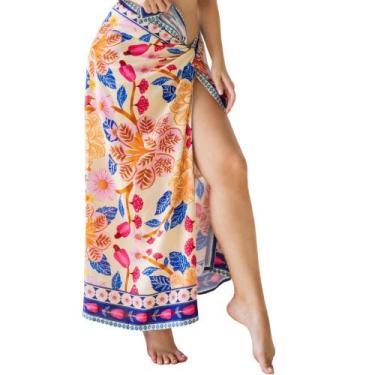 Imagem de Canga Linda em Viscose Estampada Moderna para Saída De Praia e Piscina