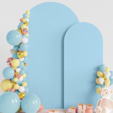 Imagem de Conjunto de 2 Capas para Arco de Casamento Wokceer - Spandex Azul Poei