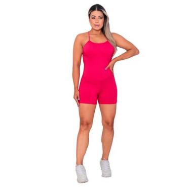 Imagem de Macaquinho Fitness Academia Alcinha com Bojo Removivel Pink - Rcv Stor