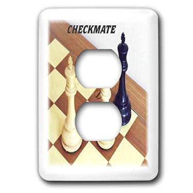 Imagem de 3dRose lsp_41707_6 peças de xadrez com palavra xeque-mate 2 tampas de tomada