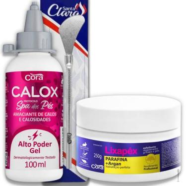 Imagem de Kit Spa Pés Calox Gel Esf.Lixapéx Parafina Argan com Bisturi - CORA PR