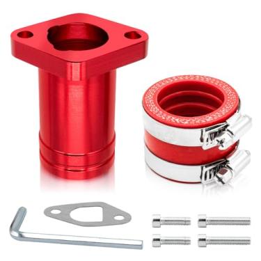 Imagem de Tubo coletor de admissão atualizado para motor Predator 212cc 196cc 224cc GX160 GX200, para PWK 24 mm 28 mm Carburador Coleman ct200u bt200x kt196 Mini Bike Go Kart Performance Parts (vermelho)