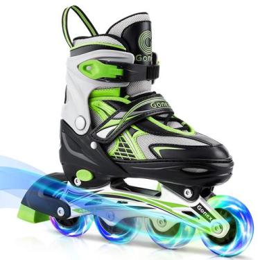 Imagem de Patins em linha Gonex Green L para meninas, meninos e crianças com ilu