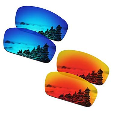 Imagem de Lentes de substituição masculinas SmartVLT para óculos de sol Oakley Splinter – Mais opções, Ice Blue & Fire Red, One Size