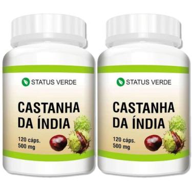 Imagem de 2 Potes Castanha da India em Cápsulas - Kit 240 Cáps - Status Verde