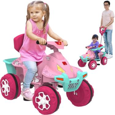 Imagem de Carrinho de Passeio e Pedal Infantil Bandeirante Smart Quad Rosa