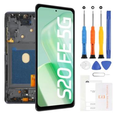 Imagem de Yondista Substituição de tela OLED para Samsung Galaxy S20 FE 5G, para Samsung S20 FE 2022 SM-G781U1/DS G781A G781W G781V 16.5 cm LCD Display Touch Digitalizador - Preto com moldura - Ferramentas