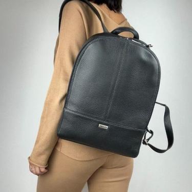 Imagem de Mochila em couro legitimo b.1050 - RECUO, Preto