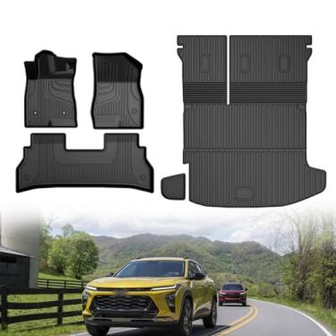 Imagem de TTX LIGHTING Tapetes de chão, forro de carga e tapete de encosto para Trax 2024 2025 - Tapetes de carro de 1ª e 2ª fileiras para Trax 2024 2025 - Acessórios interiores de bandeja de carga para todos