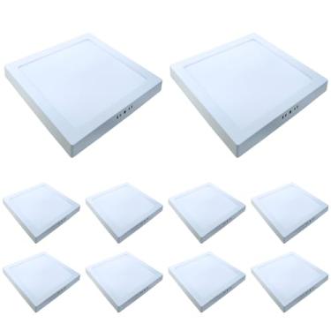 Imagem de Kit 12x Painel Plafon Sobrepor Alumínio Quadrado LED 24W 30x30 Bivolt Branco Frio